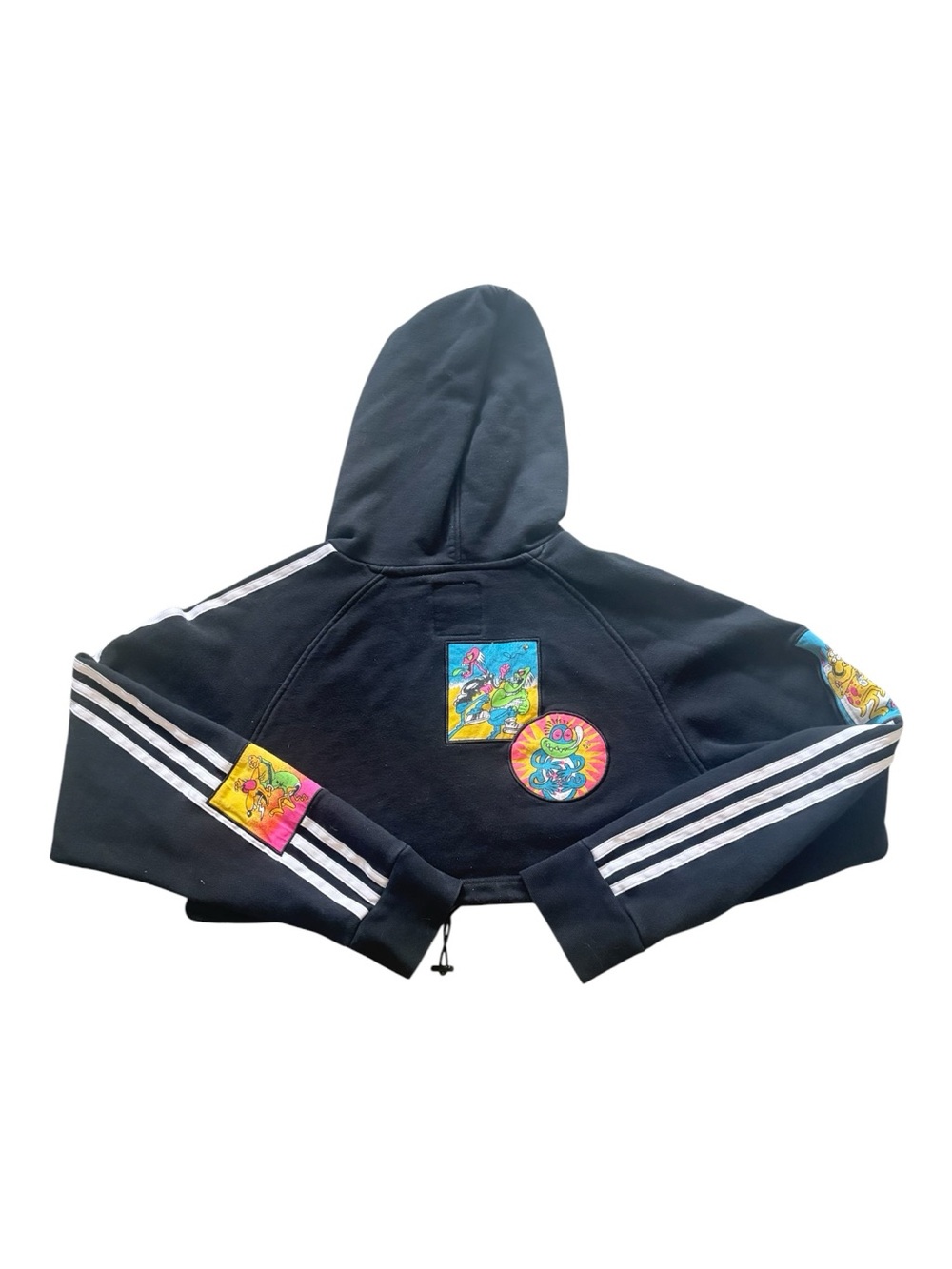 adidas by Jeremy Scott rare Black Cropped Hoodie Size M - great condition - Picture 2 of 6